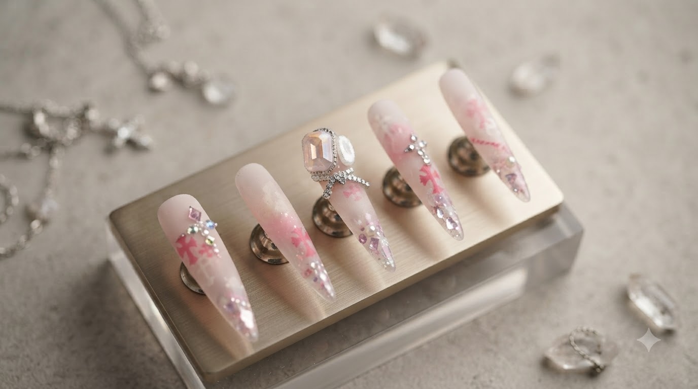 Unghia Chrome Hearts Sweet and Cool — Tutorial Passo dopo Passo