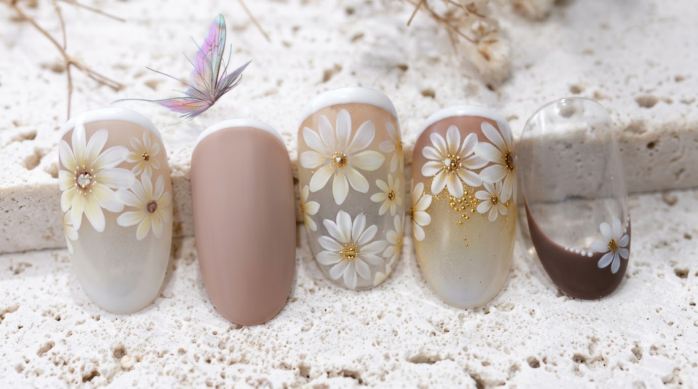 Unghie con Margherite Delicate — Tutorial Passo dopo Passo