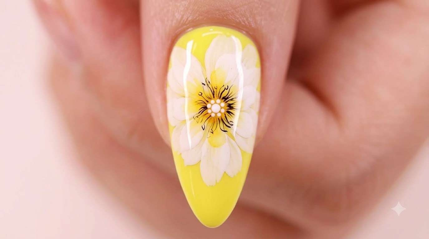 Arte per Unghie con Margherite Semplici — Tutorial in Gel Multistrato