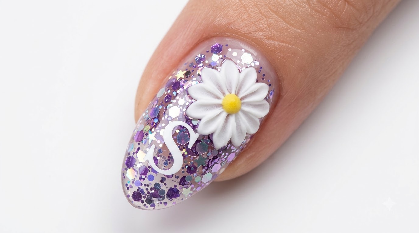 Nail art con margherite primaverili — Tutorial passo dopo passo in gel