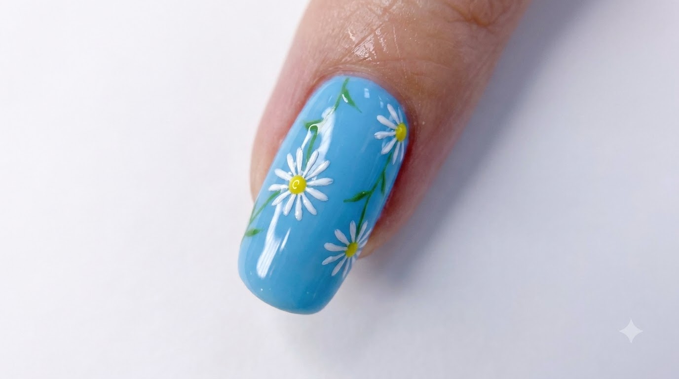 Unghie con Margherite Estive — Tutorial Passo dopo Passo