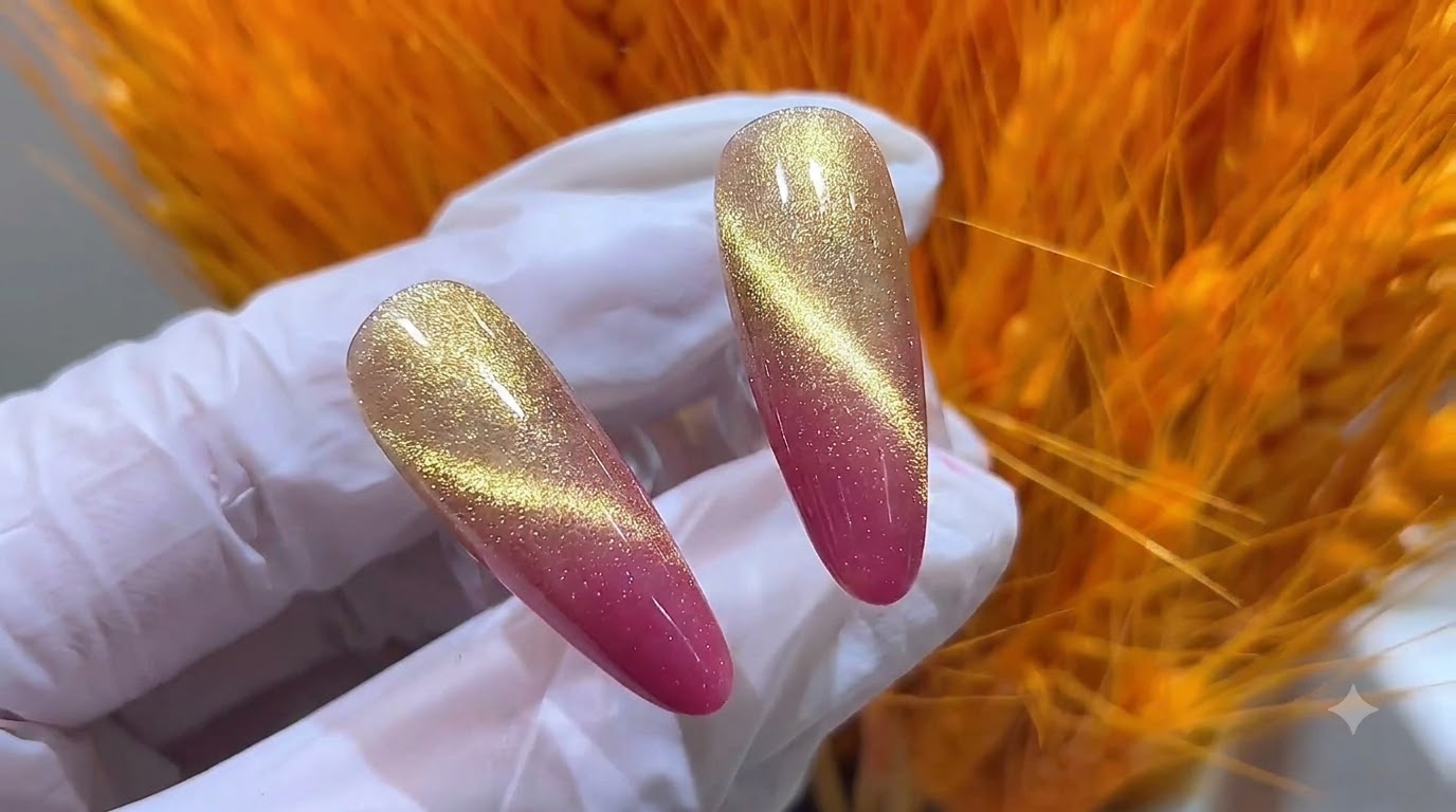 Unghie Cat-Eye Ombre Rosa Tramonto — Tutorial Passo dopo Passo