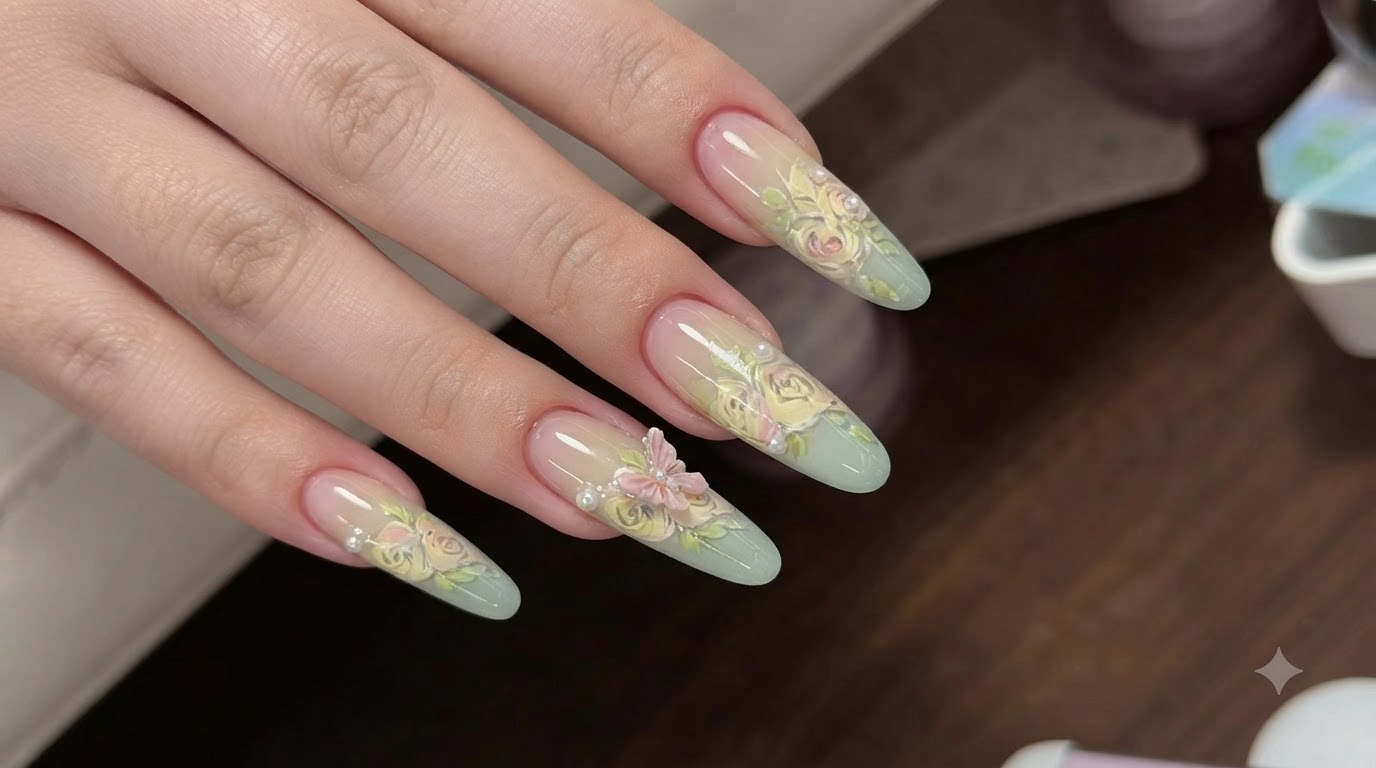 Nail Art con Fiori Colorati e Ombré Estivo — Tutorial Gel Passo dopo Passo