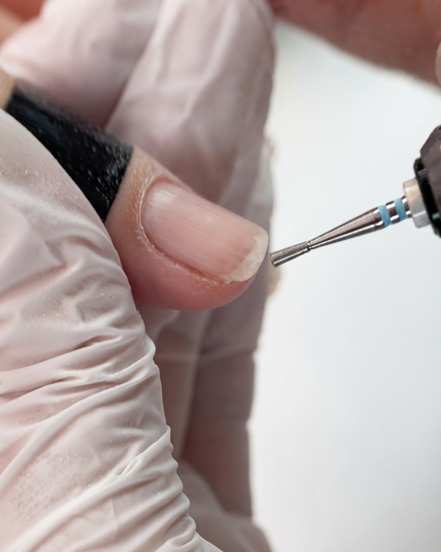 Tronchesine per cuticole che si avvicinano al bordo pulito delle cuticole di ununghia naturale.