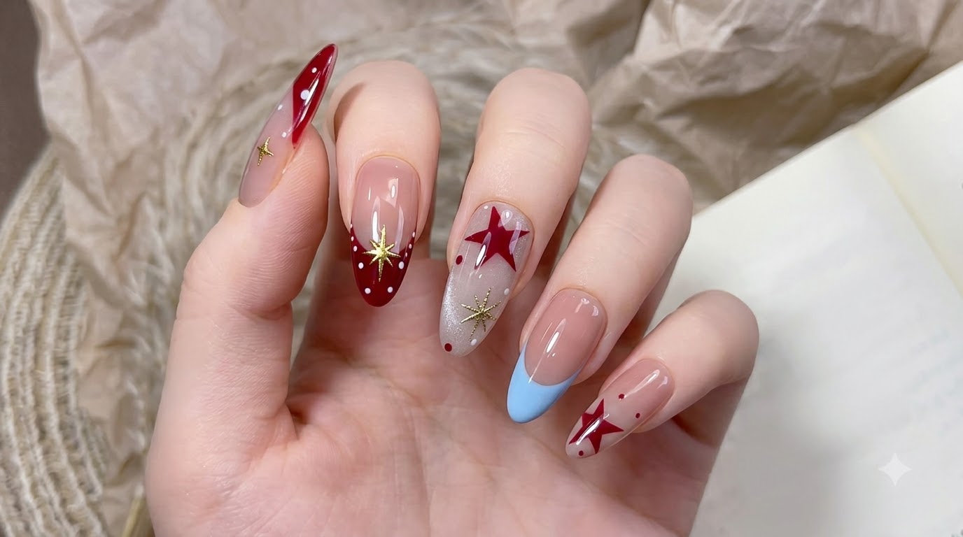Unghie con Stelle French e Cat Eye — Tutorial Passo dopo Passo
