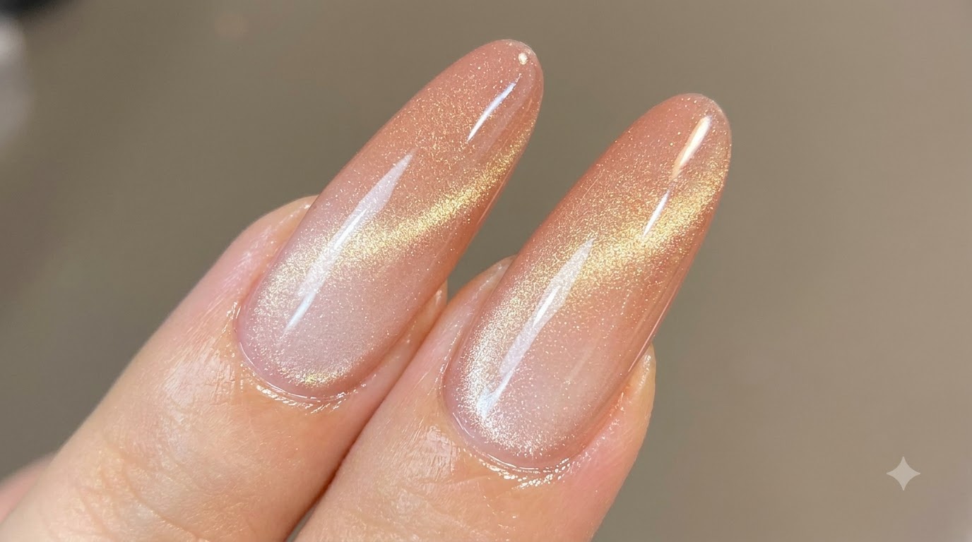 Unghie Cat-Eye Sfumate Pesca — Tutorial Passo dopo Passo