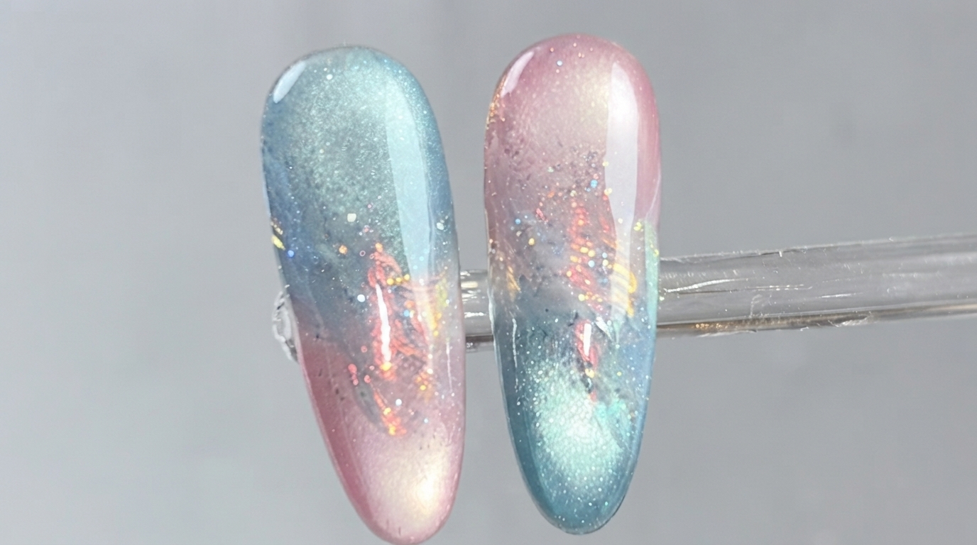 Nail Art Cat-Eye Sfumata Effetto Nuvola Rosa e Blu — Tutorial Passo Passo