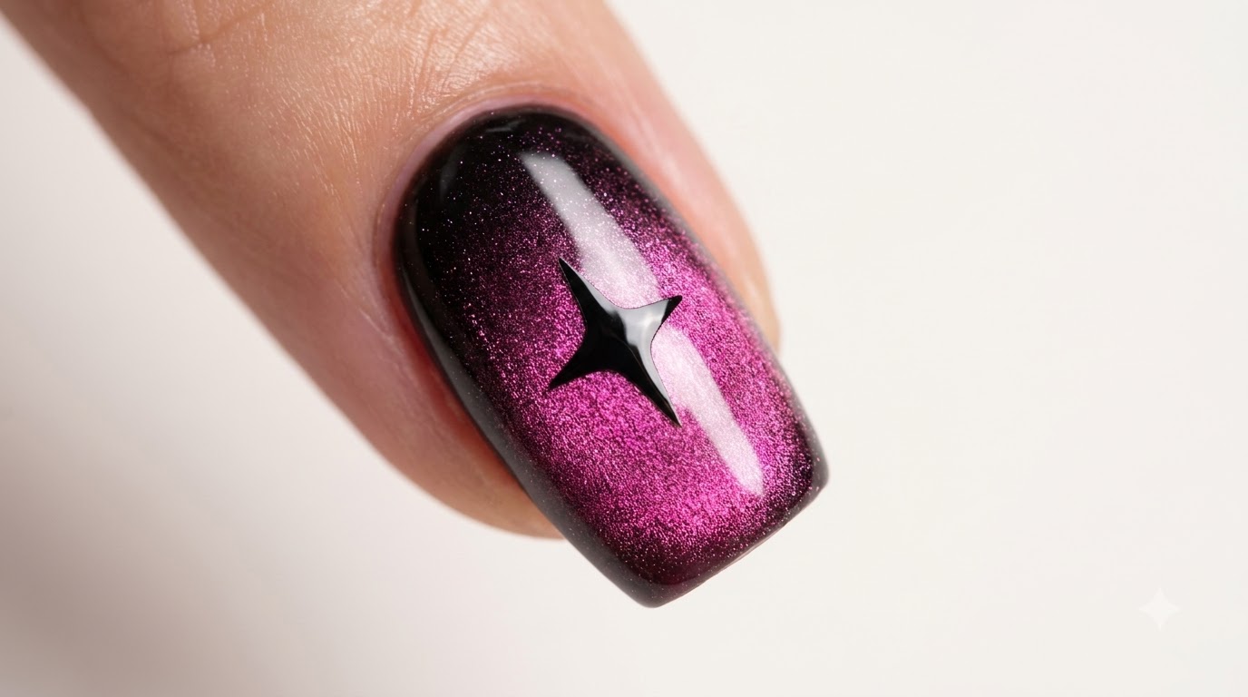 Unghie Cat Eye Sfumate Nero e Rosa — Tutorial Passo a Passo Sweet & Cool