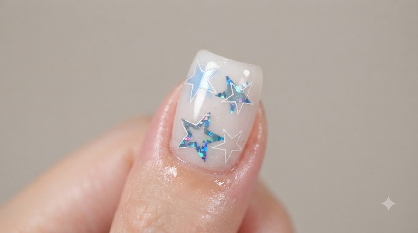 Manicure Spaziale con Stelle Olografiche — Tutorial Passo dopo Passo