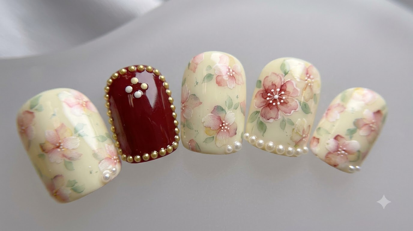 Unghie Floreali Effetto Acquerello — Elegante Tutorial in Gel Pastello