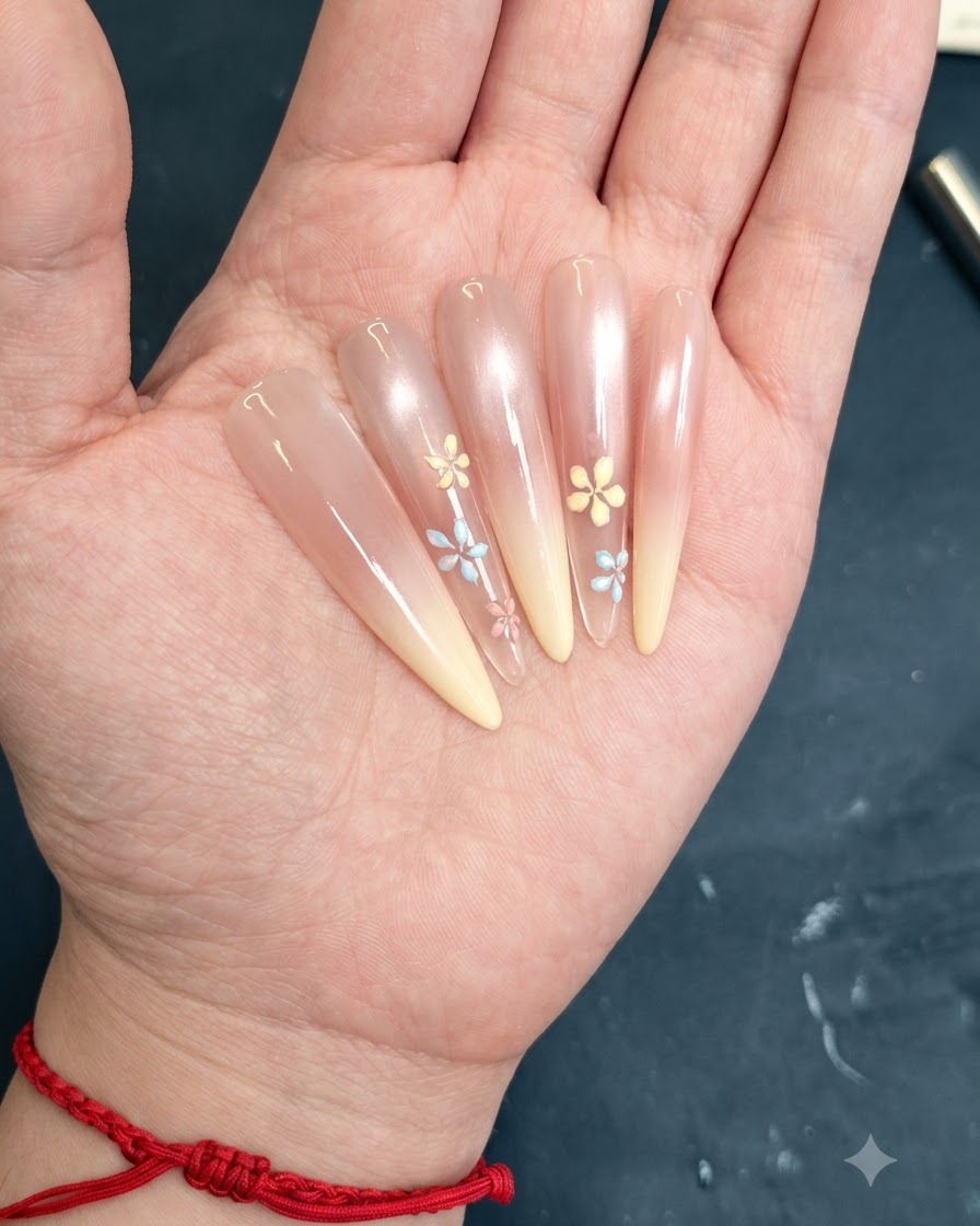 Un piccolo magnete tenuto vicino alla superficie dellunghia per modellare leffetto di riflesso cat-eye.