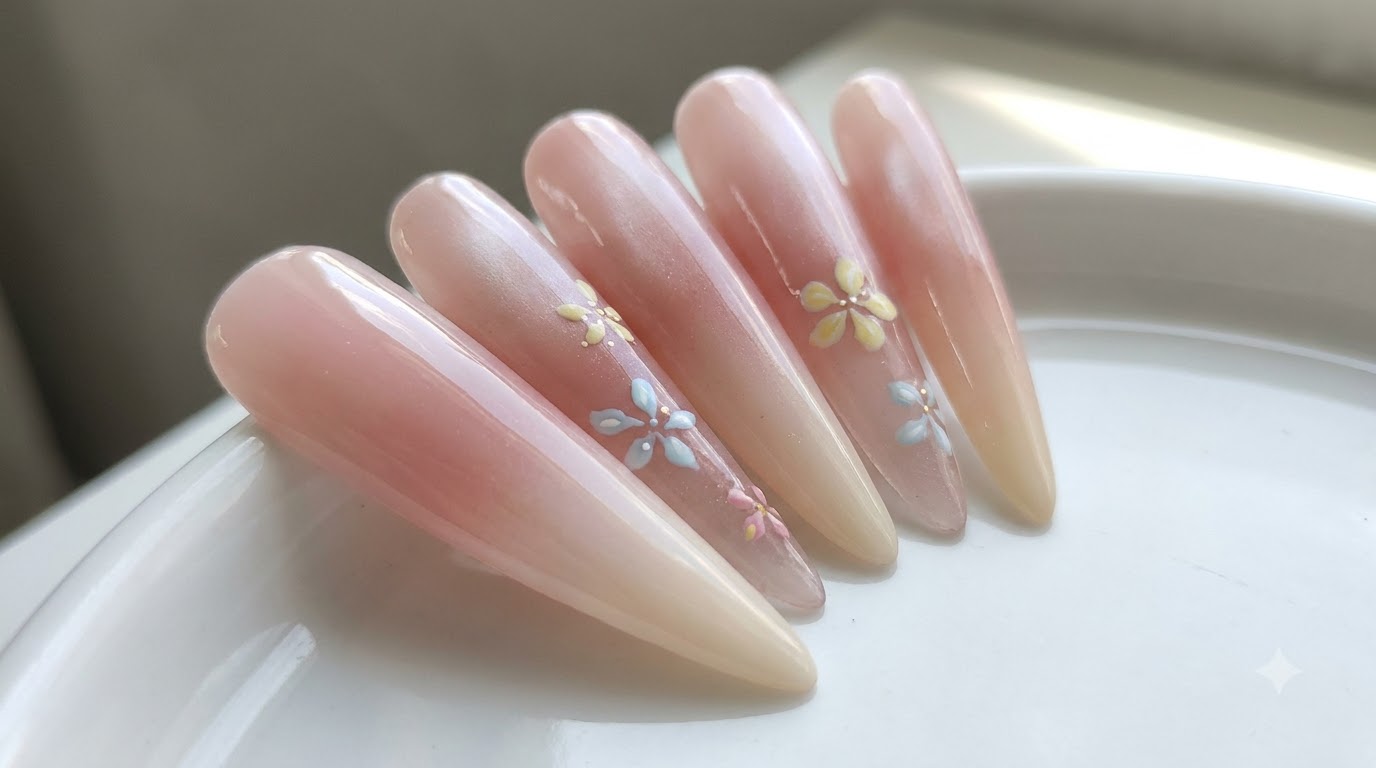 Spring Creamy Yellow Floral Nail Art — Tutorial passo a passo