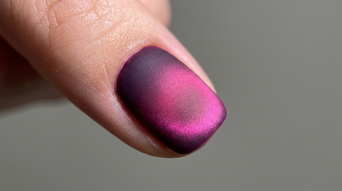 Unghie Cat-Eye Sfumate Opache — Tutorial Passo dopo Passo Effetto Velluto Frosted