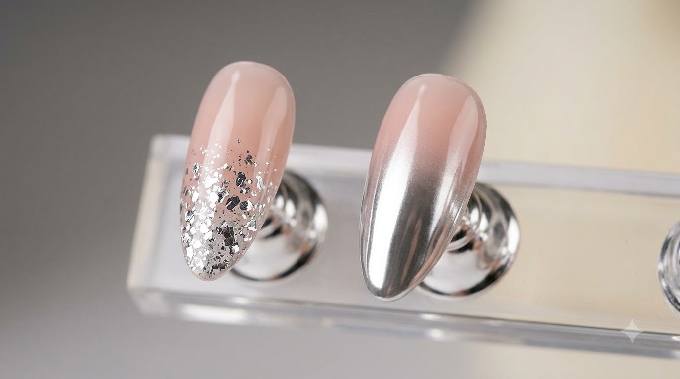 Nail Art Sfumata con Polvere Effetto Specchio — Tutorial Passo Passo