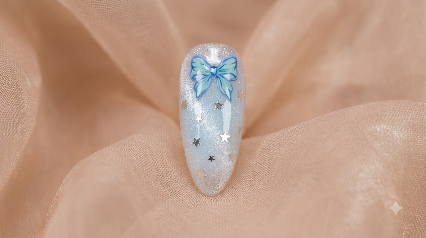 Unghie Press-on Farfalla Blu — Tutorial Passo dopo Passo