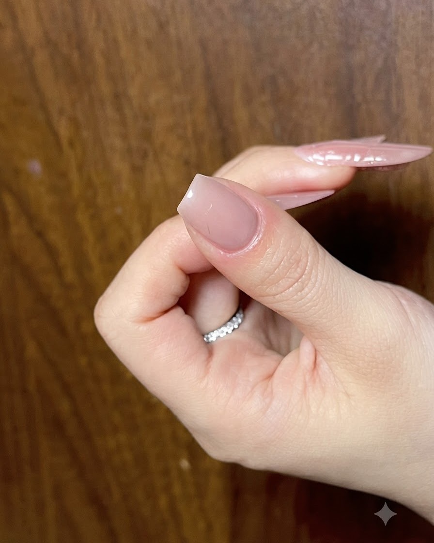 Un pennello liner sottile che disegna la prima forma dellala cat-eye argentata sulla base nude.