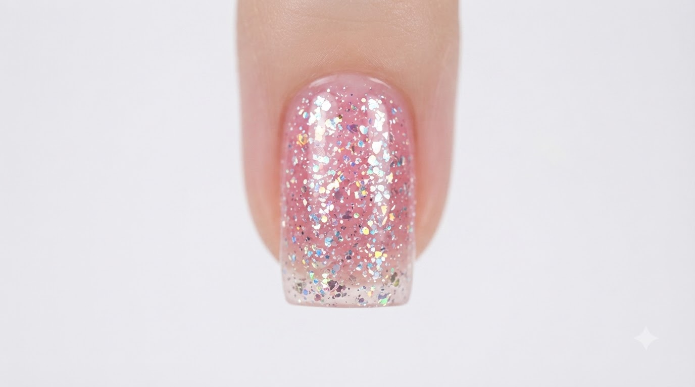 Unghie in Gel Rosa Glitter con i Colori C245 e C62 — Tutorial Passo dopo Passo