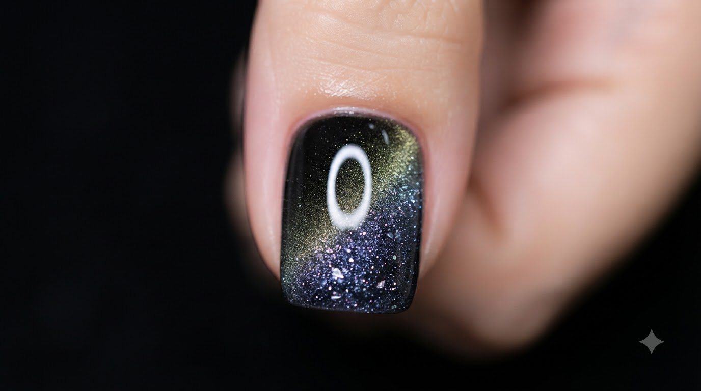 Unghie Cat Eye Sfumate Cielo Stellato Galassia — Tutorial Passo dopo Passo