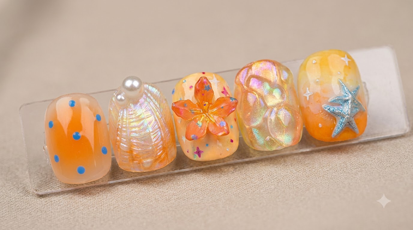 Unghie Oceano Estive e Nail Art con Gigli in 3D — Tutorial Passo dopo Passo