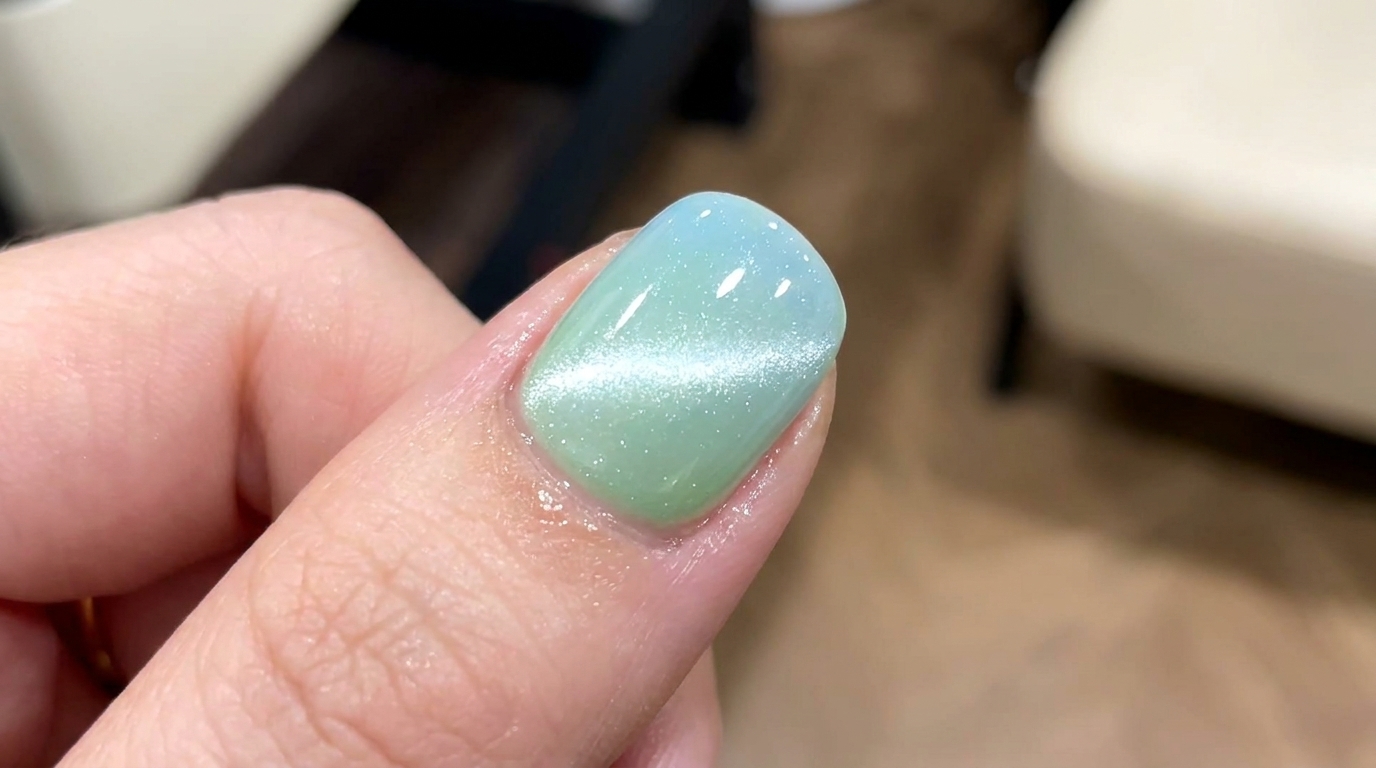 Unghie Cat-Eye Aurora con Sfumatura Verde e Blu — Tutorial Passo per Passo