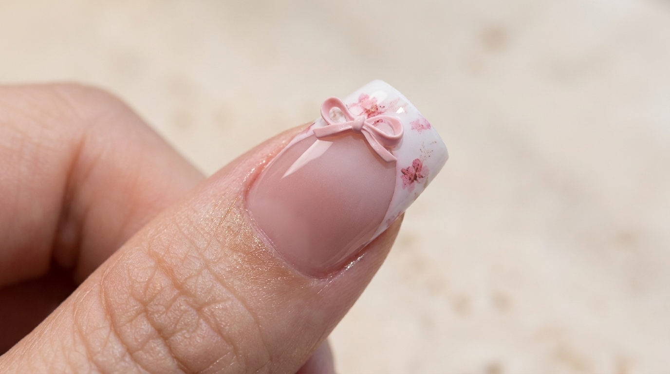 Manicure French con Fiori e Fiocchi — Tutorial Unghie Gel Passo dopo Passo