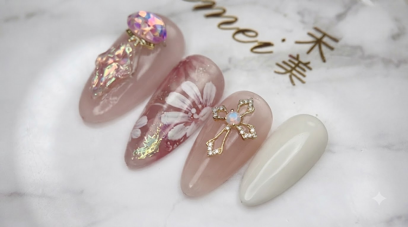 Design di Unghie Floreali con Margherite Stratificate Eteree — Tutorial Passo dopo Passo