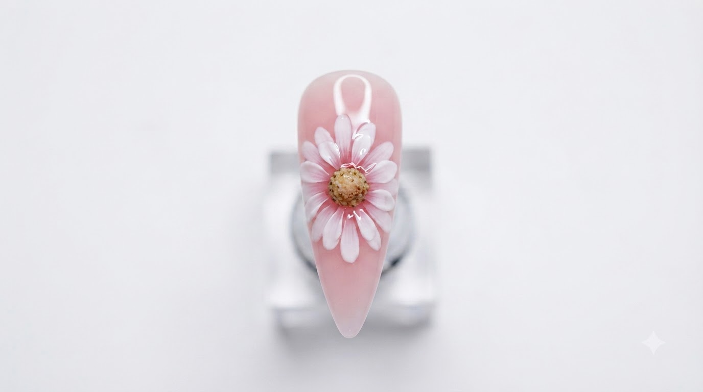 Nail Art Margherita Doppio Strato — Tutorial Gel Floreale 3D
