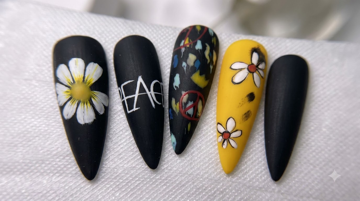 Nail Art Margherita Peace Minus One — Tutorial Passo dopo Passo Ispirato a G-Dragon