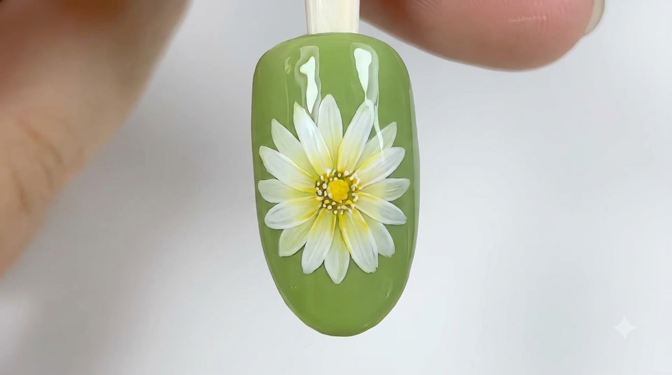 Unghie con Margherite a Doppio Strato — Tutorial di Nail Art Floreale 3D