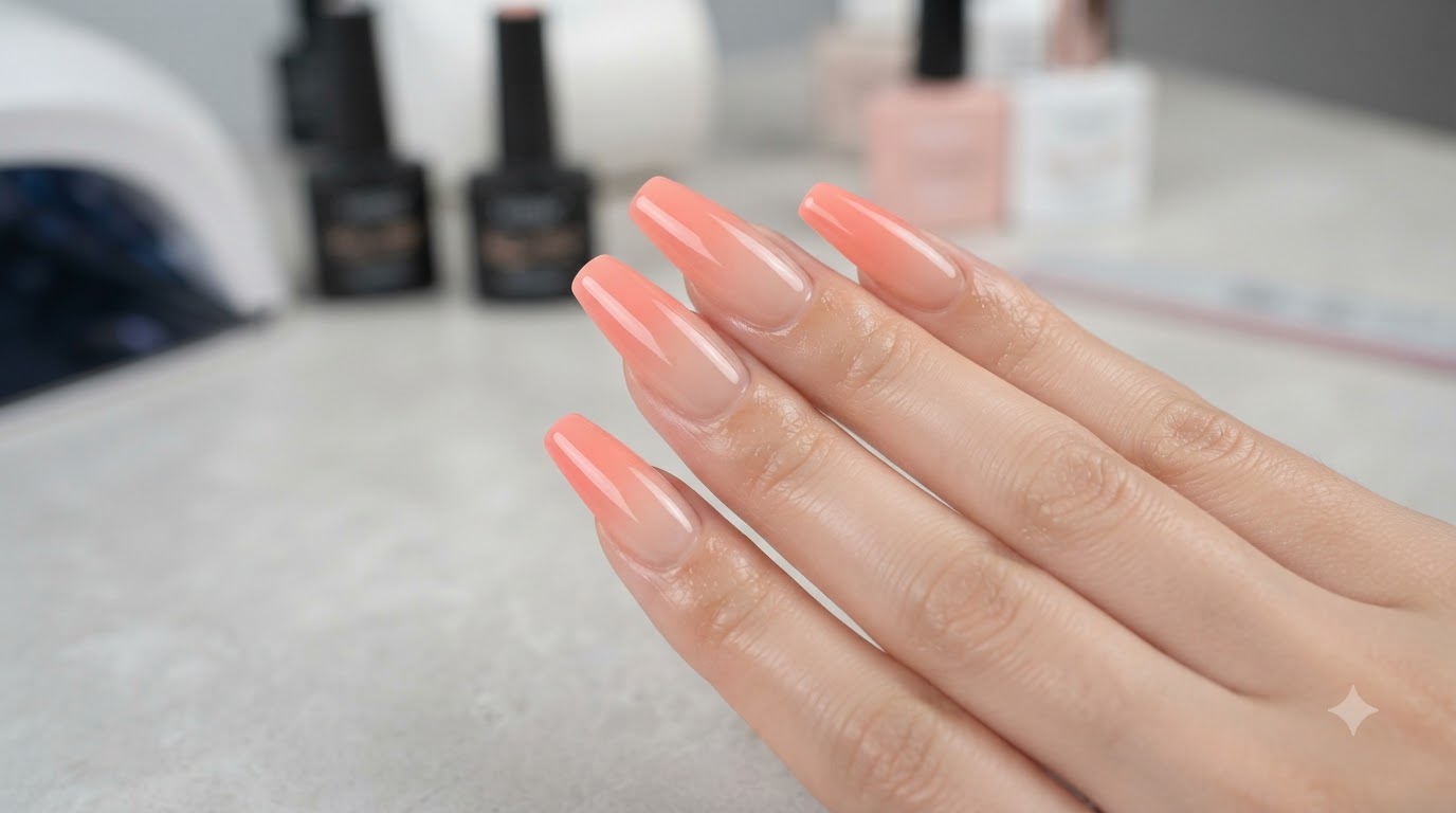 Unghie Peach Ombre con Spray Gel — Tutorial Airbrush Passo dopo Passo