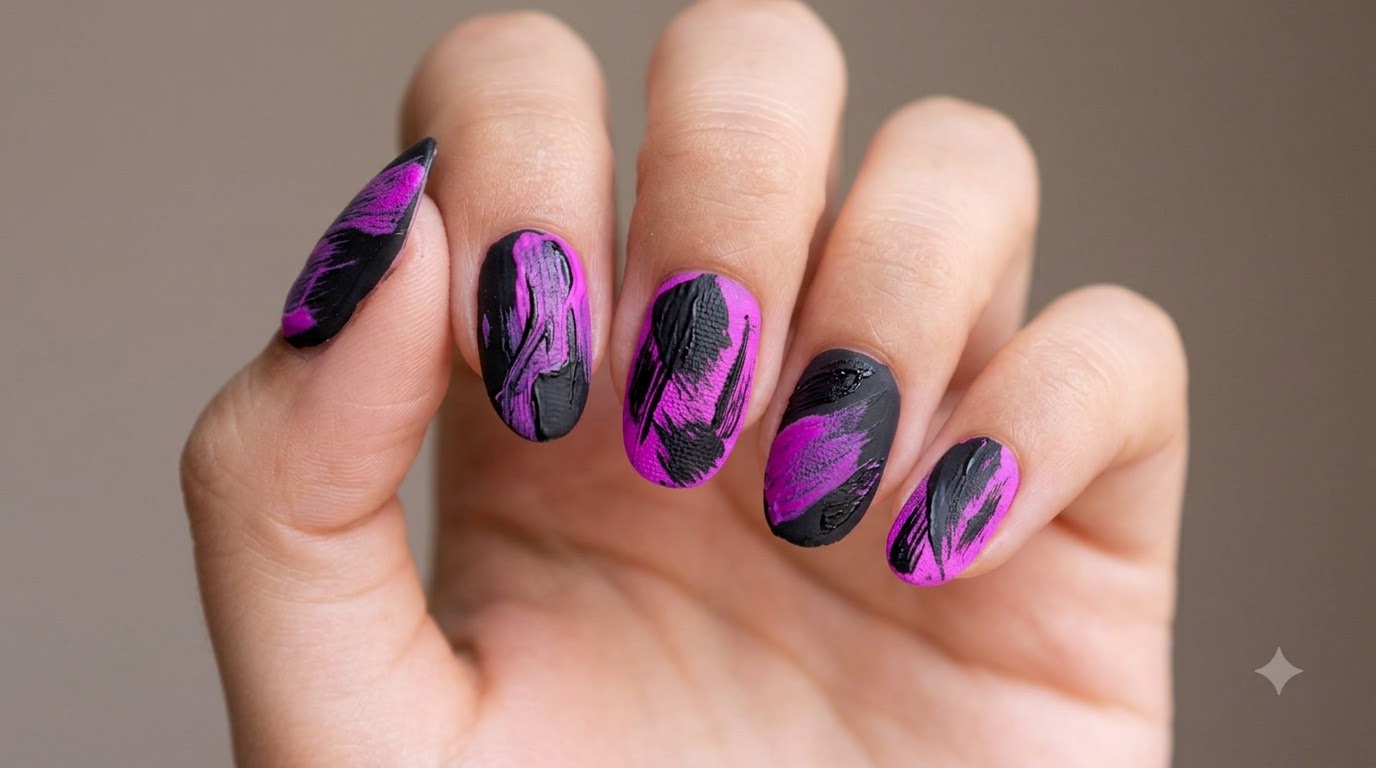 Unghie Effetto Pittura ad Olio Neon e Fluorescenti — Tutorial Artistico Passo dopo Passo