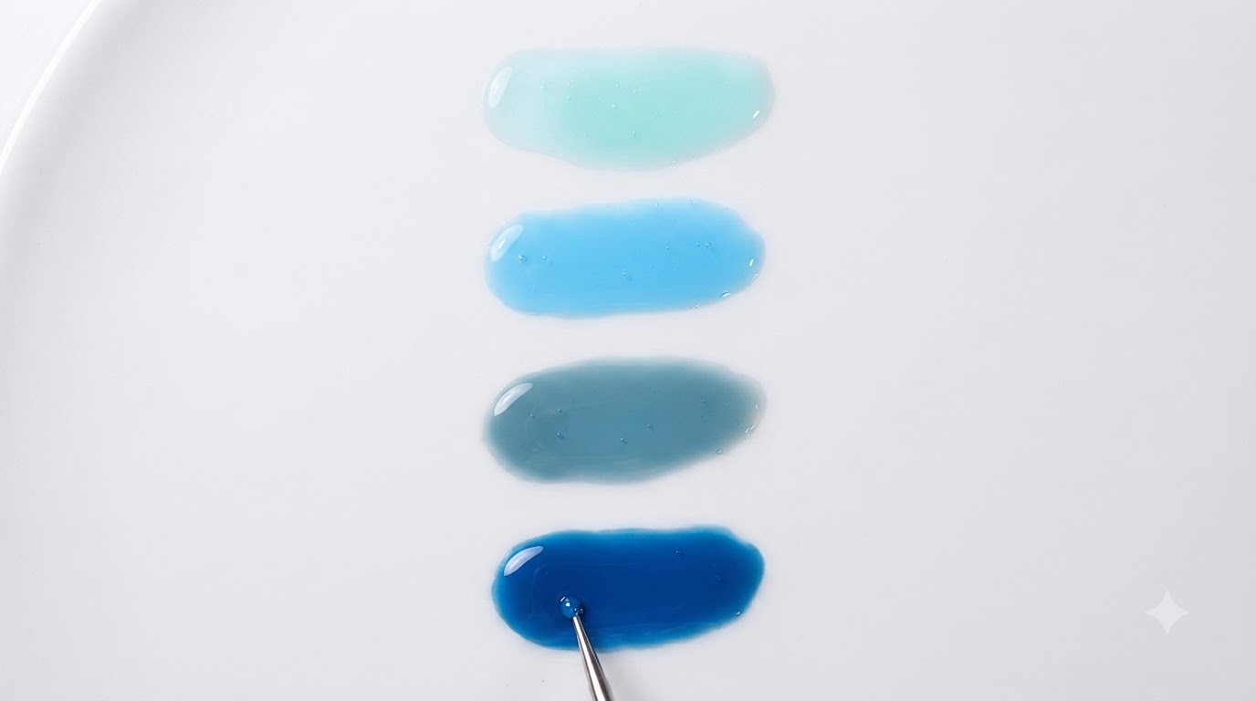 Tutorial Miscelazione Colori Blu Ghiaccio Traslucido — Tonalità Gel Jelly Personalizzate