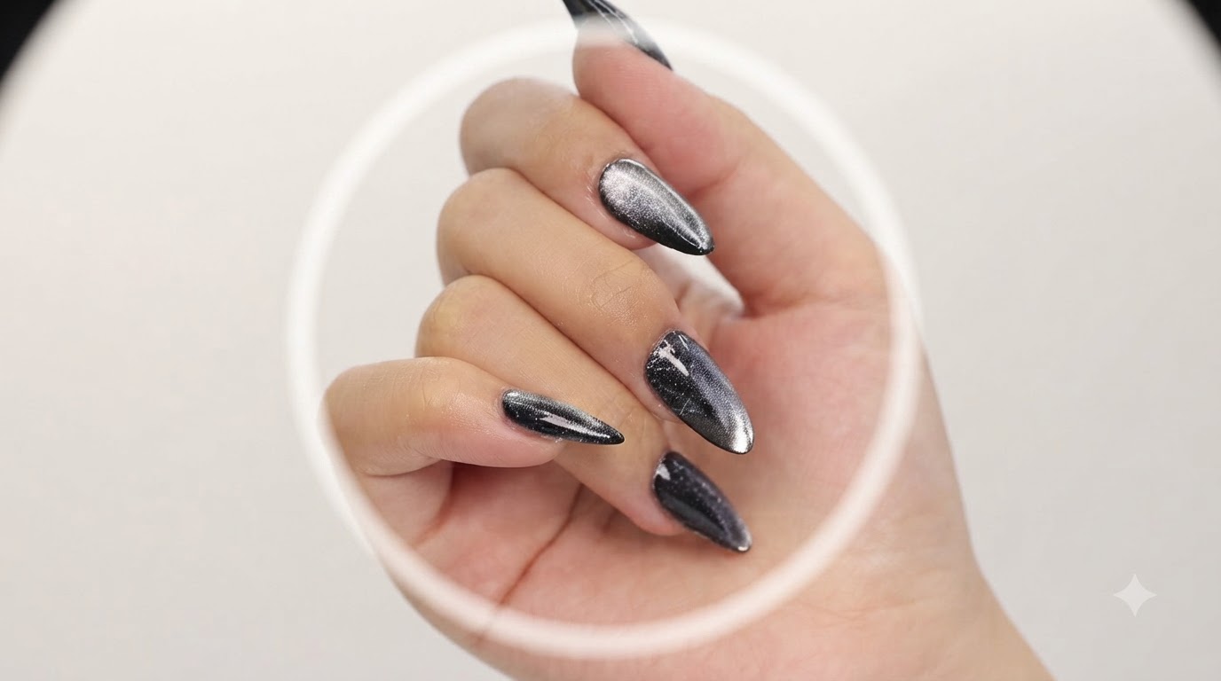 Unghie Magnetiche Cat Eye Argentate — Tutorial Passo dopo Passo